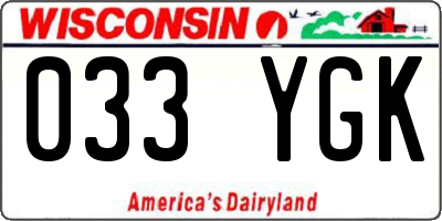 WI license plate 033YGK