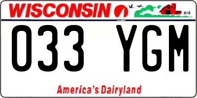 WI license plate 033YGM