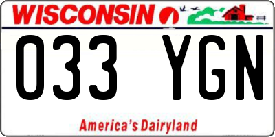 WI license plate 033YGN