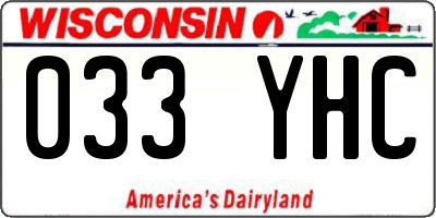 WI license plate 033YHC