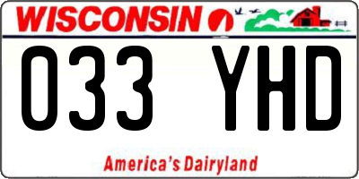 WI license plate 033YHD