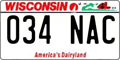 WI license plate 034NAC