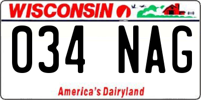 WI license plate 034NAG