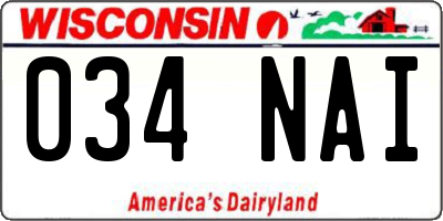 WI license plate 034NAI