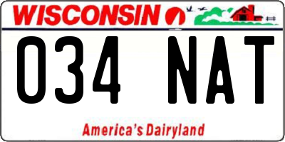WI license plate 034NAT