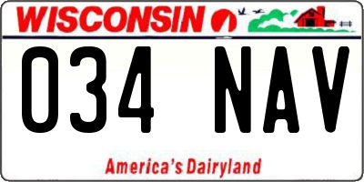 WI license plate 034NAV