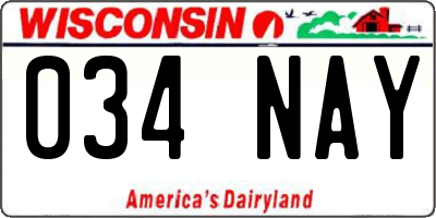 WI license plate 034NAY