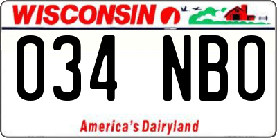 WI license plate 034NBO
