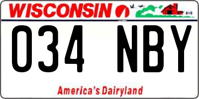 WI license plate 034NBY