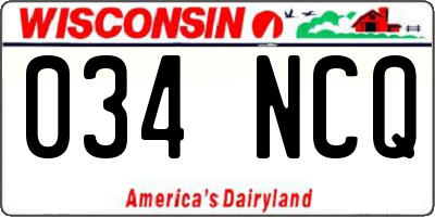 WI license plate 034NCQ