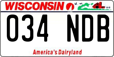 WI license plate 034NDB