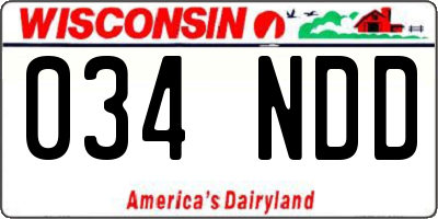 WI license plate 034NDD