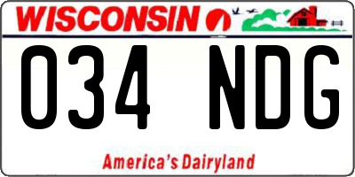 WI license plate 034NDG