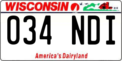 WI license plate 034NDI