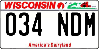 WI license plate 034NDM