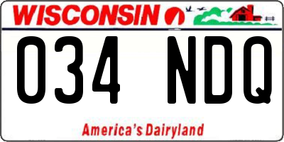WI license plate 034NDQ