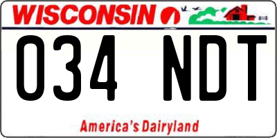 WI license plate 034NDT