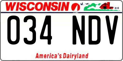 WI license plate 034NDV