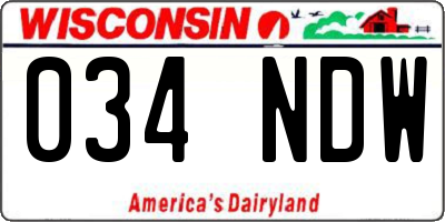 WI license plate 034NDW