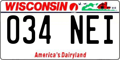 WI license plate 034NEI