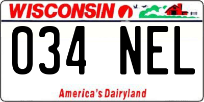 WI license plate 034NEL