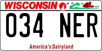 WI license plate 034NER