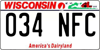 WI license plate 034NFC