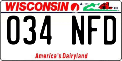 WI license plate 034NFD