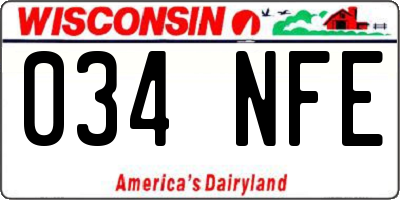 WI license plate 034NFE