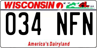 WI license plate 034NFN