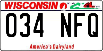 WI license plate 034NFQ
