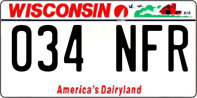 WI license plate 034NFR
