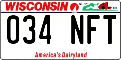 WI license plate 034NFT