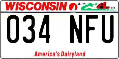 WI license plate 034NFU