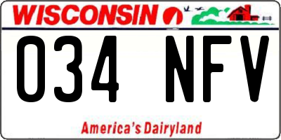 WI license plate 034NFV