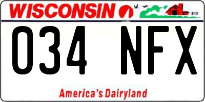 WI license plate 034NFX