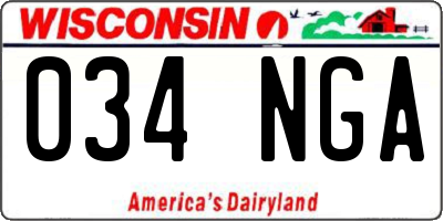 WI license plate 034NGA