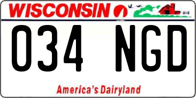 WI license plate 034NGD