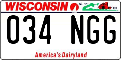 WI license plate 034NGG