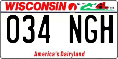 WI license plate 034NGH