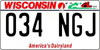 WI license plate 034NGJ
