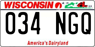 WI license plate 034NGQ