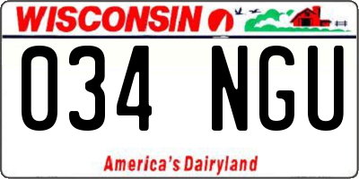 WI license plate 034NGU