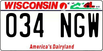 WI license plate 034NGW