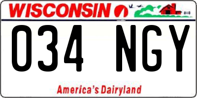 WI license plate 034NGY