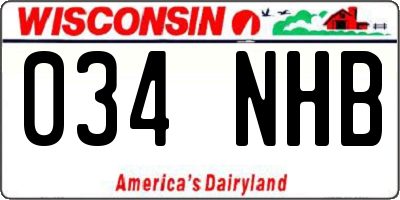 WI license plate 034NHB