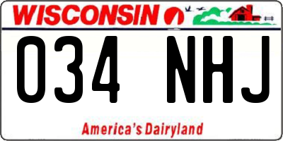 WI license plate 034NHJ