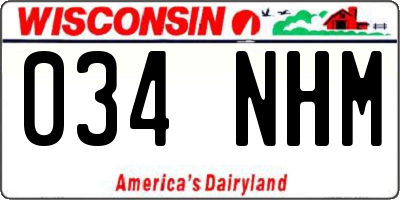 WI license plate 034NHM