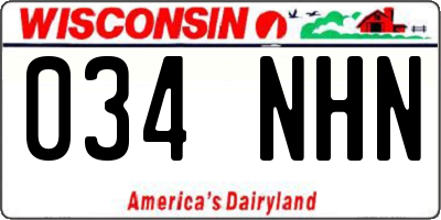 WI license plate 034NHN