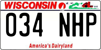 WI license plate 034NHP